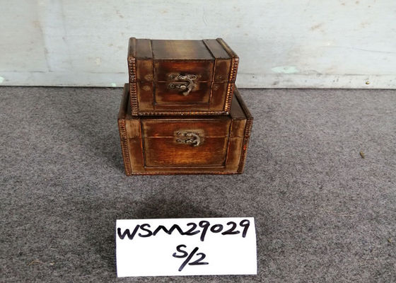 15x15x13 Secret Compartment OBM Wooden Storage Trunks